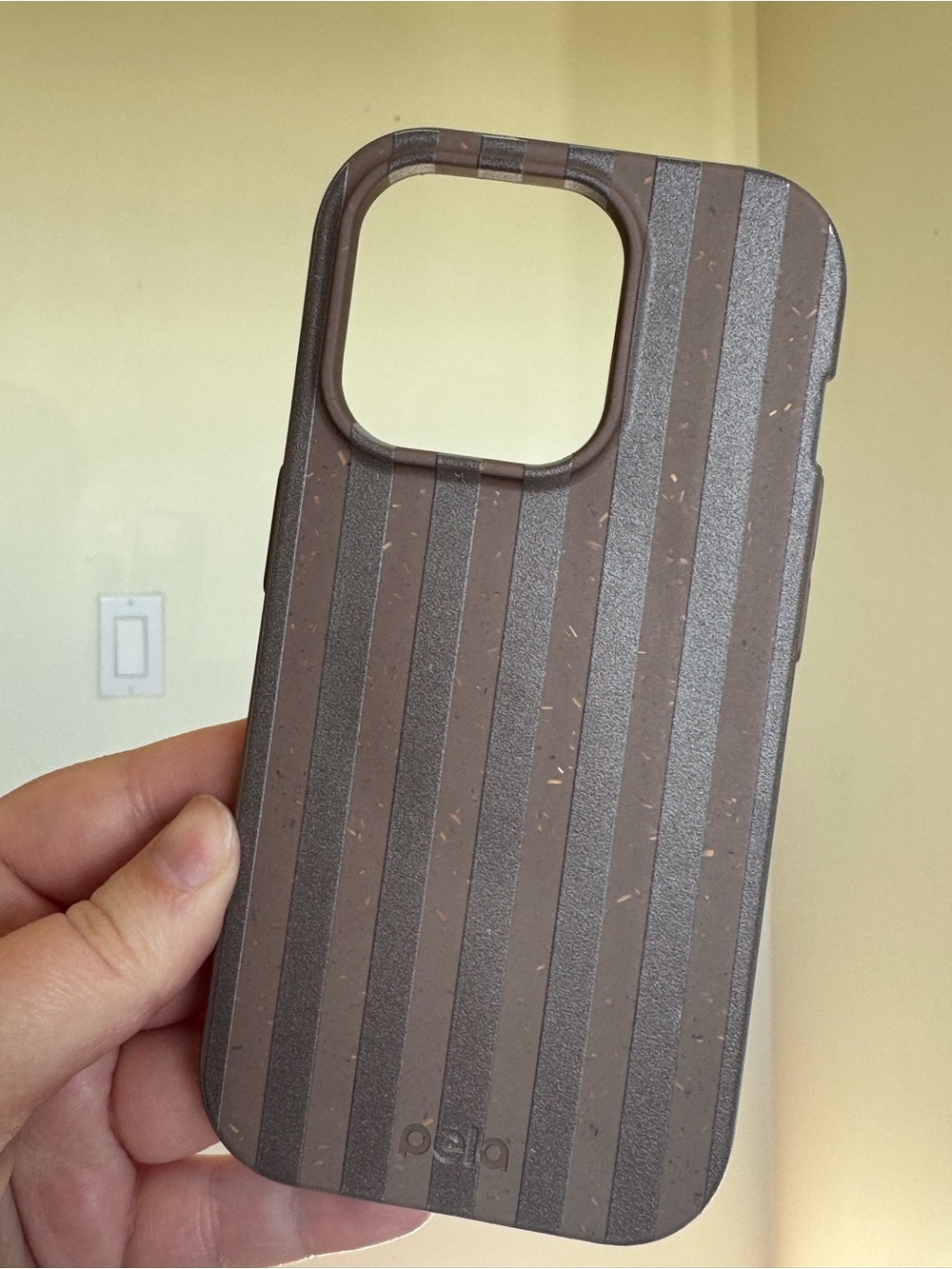 Pela Brown Striped iPhone 15 Pro case